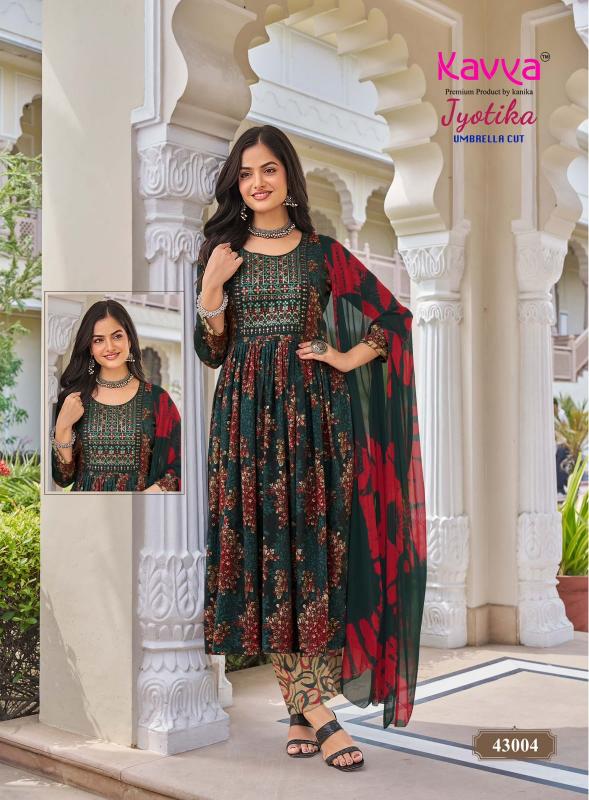Kavya jyotika vol 43 umbrella cut kurti pant set wholesale flipkart